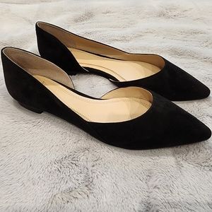 Marc Fisher LTD Sunny Half D'Orsay Black Suede Flats | Size 6.5 M